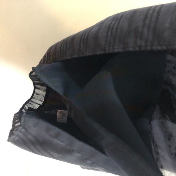 ATM Shirt Dress Pockets Pleated Stripe Button Navy Midi Knee Length Small - Picture 7 of 10